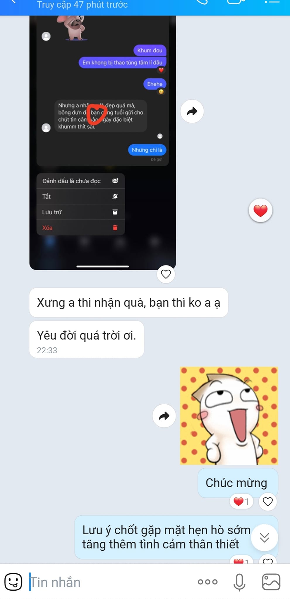 chàng trai đang yêu